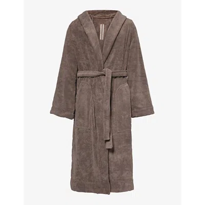 Rick Owens Mens Dust Logo-embellished Relaxed-fit Cotton-towelling Dressing Gown