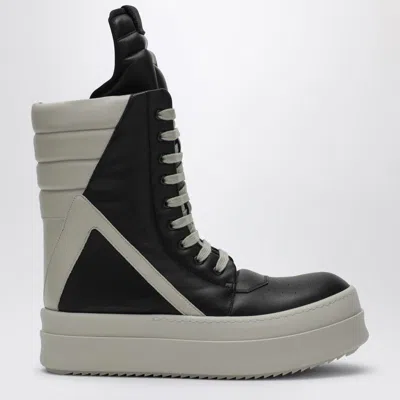 Rick Owens High-top Leather Sneaker In Black