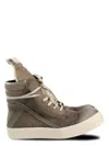 Rick Owens Geobasket Dust Dust Milk Leather Sneakers