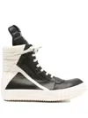 Rick Owens Men "geobasket" Leather Sneakers