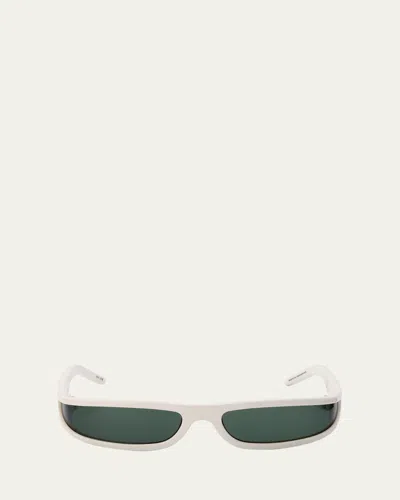 Rick Owens Men's Gethshades Nylon Wrap Sunglasses In Pearl/forrest