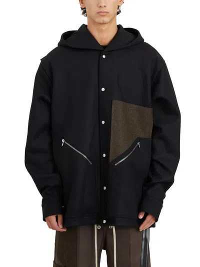 RICK OWENS MEN'S GIACCA TOUR HOODIE BROWN BLACK | SIZE 46 | IRR02D6713WHFTYR090409 COLOR BLACK