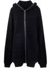 Rick Owens Zip-up Hoodie In Black
