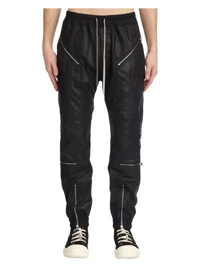 RICK OWENS MEN'S HEADON JOGGERS LEATHER TROUSERS