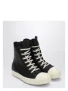 Rick Owens Men's High Black/white Leather Trainer Sneaker | Size 41 | Ru01e5890lgy In Black