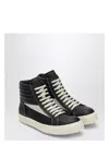Rick Owens Men's High Vintage Black/white Leather Sneaker | Size 44 | Ru01e5896lcolvs In Black
