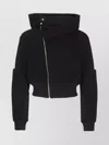 Rick Owens Cropped Hooded Flight Bomber In Black
