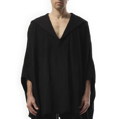 Rick Owens Men's Hooded Kaftan In Black