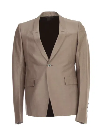 Rick Owens Men Jacket Single Breasted Silk Cotton