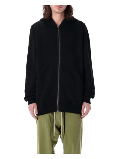 Rick Owens Hooded Knit Sweater Featuring Ribbed Finish In Black