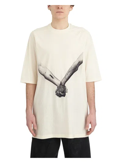 RICK OWENS MEN'S JUMBO NATURAL BLACK T SHIRT