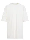 Rick Owens Natural White Cotton Jumbo Short Sleeves T-shirt In Nude & Neutrals