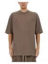 Rick Owens Oversize Crew Neck T-shirt In Dove
