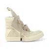 Rick Owens Men's Jumbolaced Geobasket Sneakers In Dinge/milk/milk