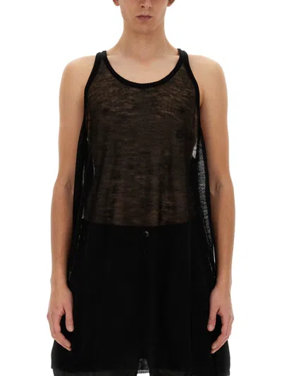 Rick Owens Men Knitted Tank Top In Black