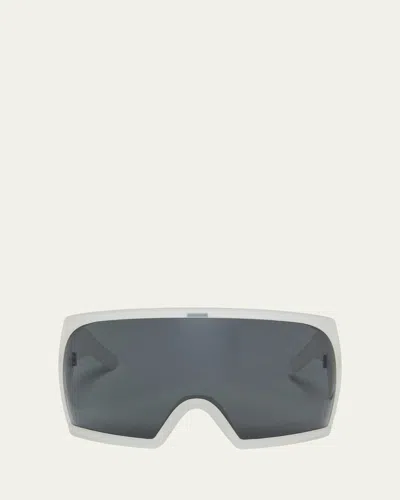 Rick Owens Men's Kriester Square Nylon Sunglasses In Transparent/black