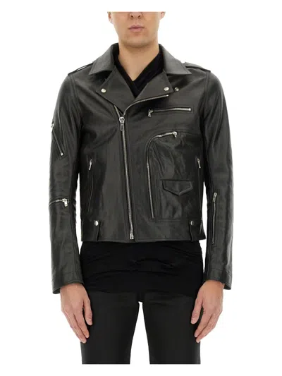RICK OWENS MEN'S LEATHER BRAD JACKET