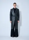 Rick Owens Men Leather Lido Coat In Black