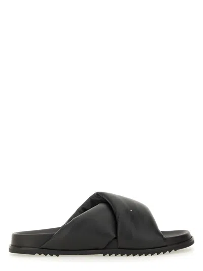 RICK OWENS MEN'S LEATHER SLIDE SANDAL