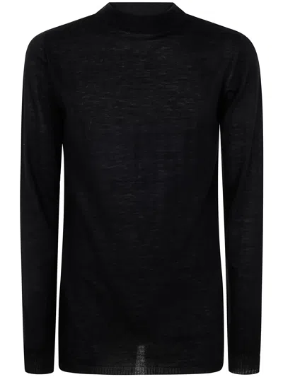 Rick Owens Men Level Turtle Neck Sweater In Black