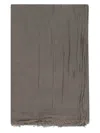Rick Owens Scarf Linen Blend Fringed Edges In Grey