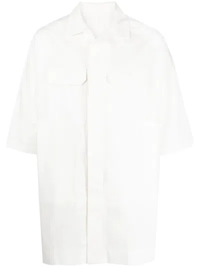 Rick Owens Men's Magnum Tommy Short Sleeve Shirt In White