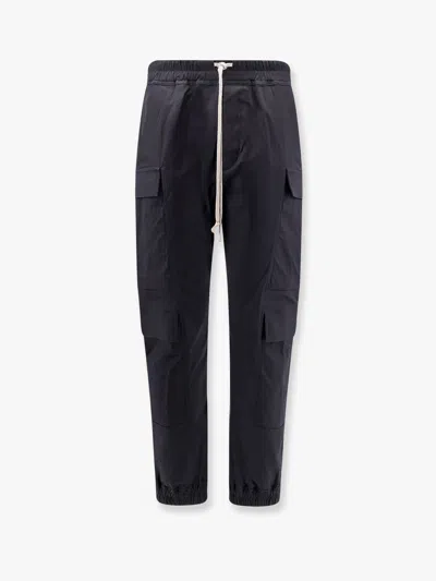 Rick Owens Men Mastodon Megacargo Organic Cotton Trouser In Blue