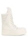 Rick Owens White High-top Sneakers With Platform Sole In White