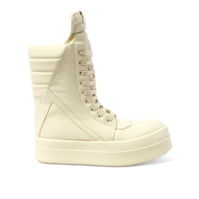 Rick Owens Men's Mega Geobasket/milk Sneakers In White