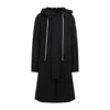 Rick Owens Asymmetrical-front Cotton Fishtail Parka In Black