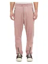 Rick Owens Pink Cotton Track Trousers For Men In Ss24 In Pink