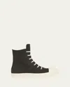 Rick Owens High-top Casual Shoes With Lace Front In Dark Dust/milk/milk