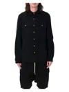 Rick Owens Long Sleeve Shirt With Dual Chest Pockets In Black