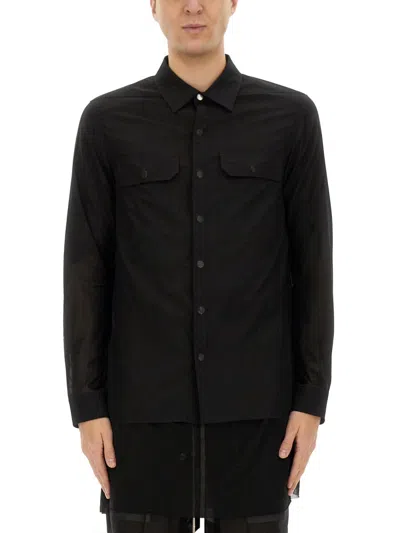 Rick Owens Men Outershirt In Celadon In Black
