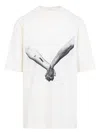 Rick Owens Relaxed Fit Graphic Print T-shirt With Nude Background In White