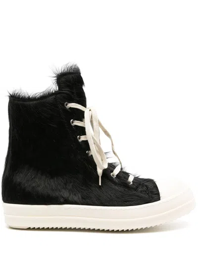 Rick Owens High Pony Sneaker In 911 Black/milk/milk