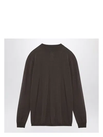 RICK OWENS MEN'S POWDER GREY COTTON CREW-NECK SWEATER