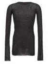 Rick Owens Black Hollywood Rib Ls T-shirt In Black