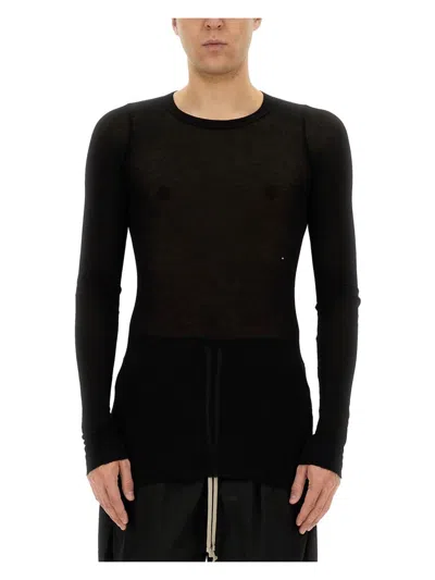 Rick Owens Men's Ribbed T Shirt In Black