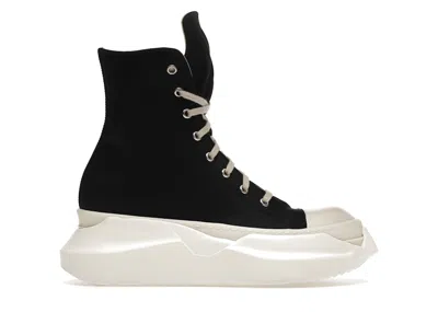 Pre-owned Rick Owens Men's  Abstract High Top Milk Sneakers In Black/white