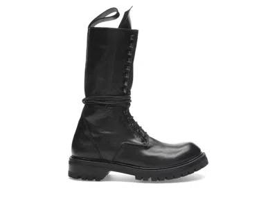 Pre-owned Rick Owens Men's  Army Laced Boot Sneakers In Black