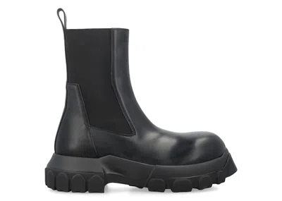 Pre-owned Rick Owens Men's  Beatle Bozo Tractor Boot Sneakers In Black