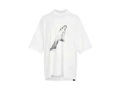 Pre-owned Rick Owens Men's  Bunny Print T-shirt In Milk/black