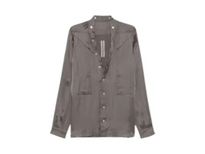 Pre-owned Rick Owens Men's  Charmeuse Larry Fogpocket Shirt In Dust