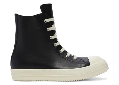 Pre-owned Rick Owens Men's  Concordians Leather High Sneakers In Black/milk In Multi