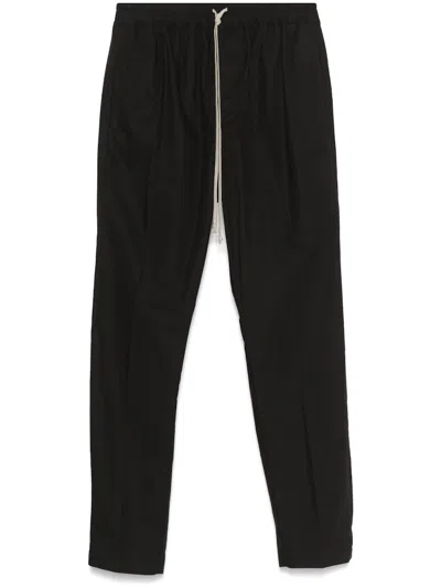 Pre-owned Rick Owens Men's  Cotton Drawstring Slim Long Pants In Black