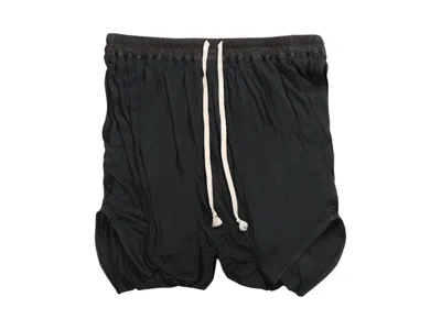 Pre-owned Rick Owens Men's  Dbl Long Boxers Shorts In Black