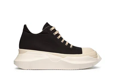 Pre-owned Rick Owens Men's  Drkshdw Abstract Low Strobe Cotton Nylon Sneakers In Black/milk