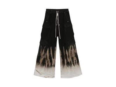 Pre-owned Rick Owens Men's  Drkshdw Denim Double Cargo Pant Jumbo Belas In Black/terra
