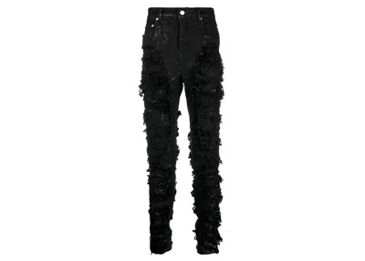 Pre-owned Rick Owens Men's  Drkshdw Distressed Slim Fit Jeans In Black